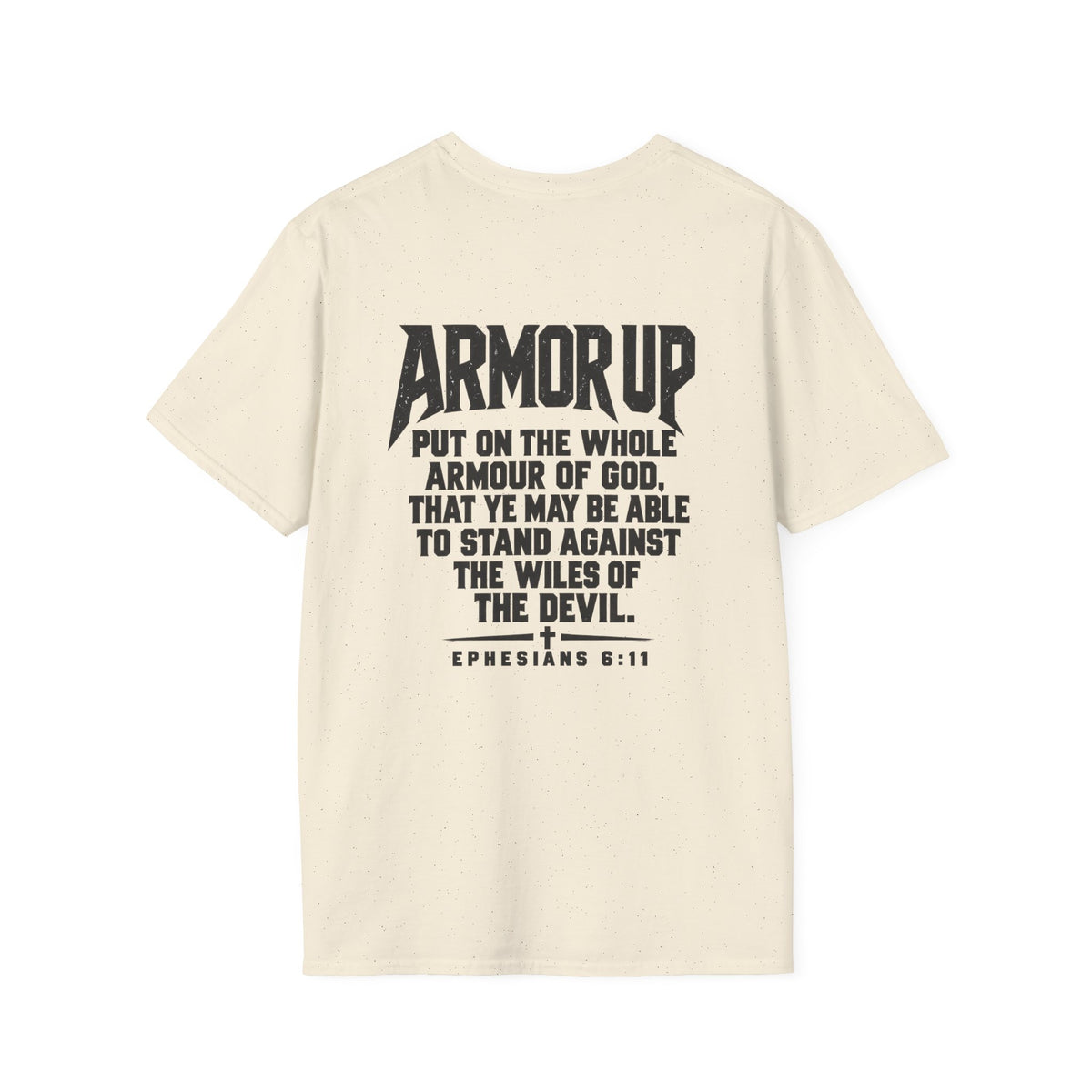 Armor Up Tee — Minimal Embossed 'ARMOR UP' Motivational White T-Shirt