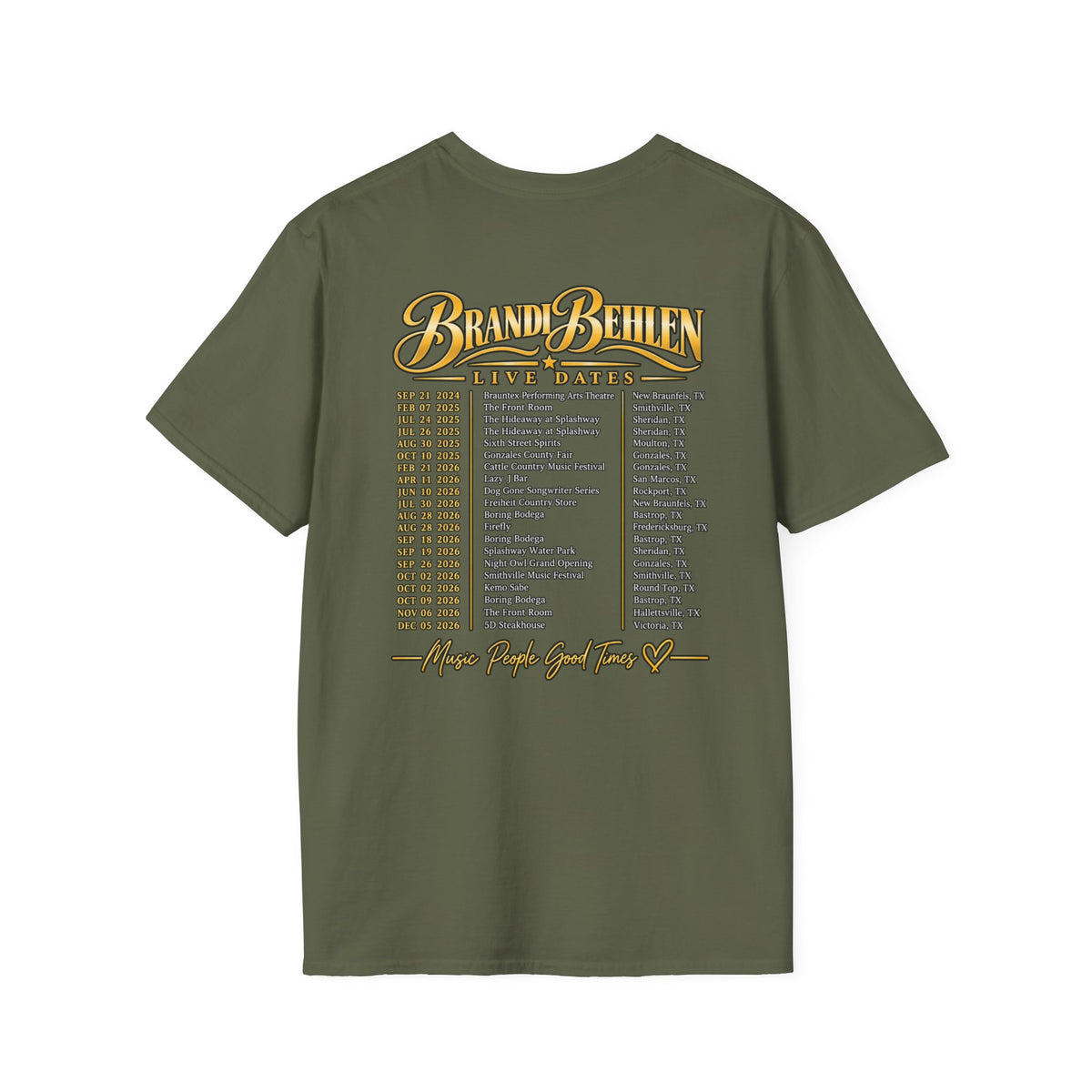 Brandi Carlile Tour T-Shirt — 'Live Dates' Band Tee with Back Tour List
