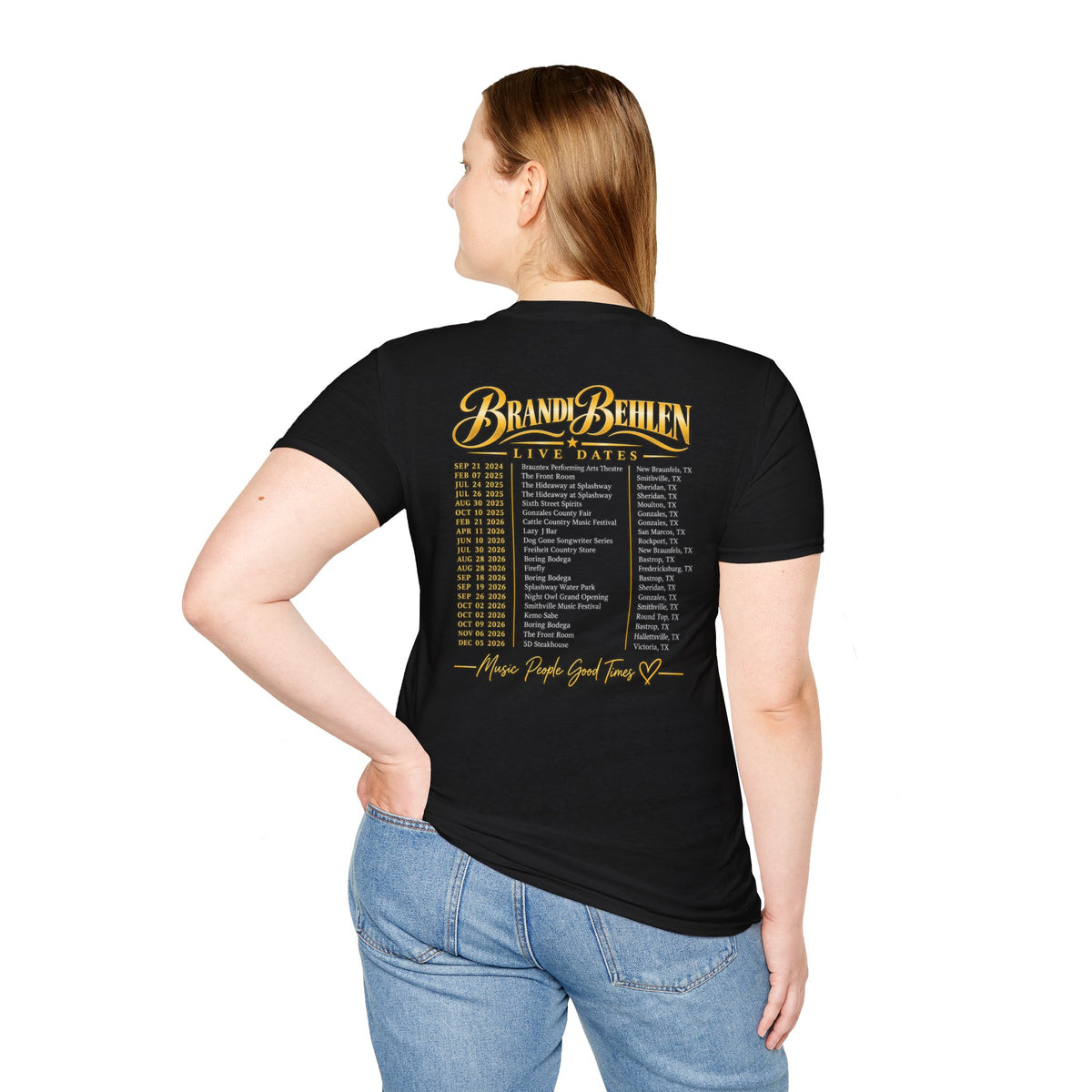 Brandi Carlile Tour T-Shirt — 'Live Dates' Band Tee with Back Tour List