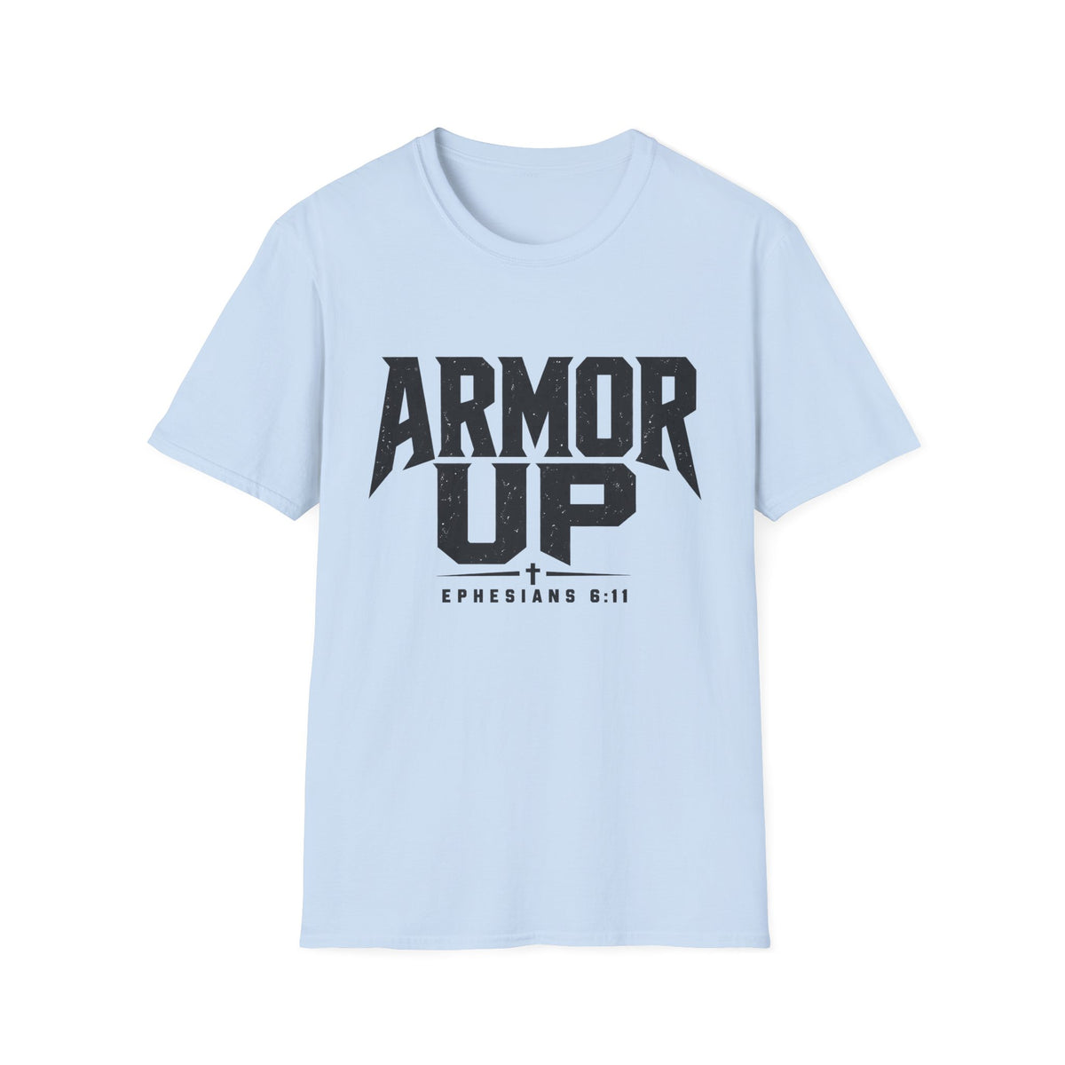 Armor Up Tee — Minimal Embossed 'ARMOR UP' Motivational White T-Shirt