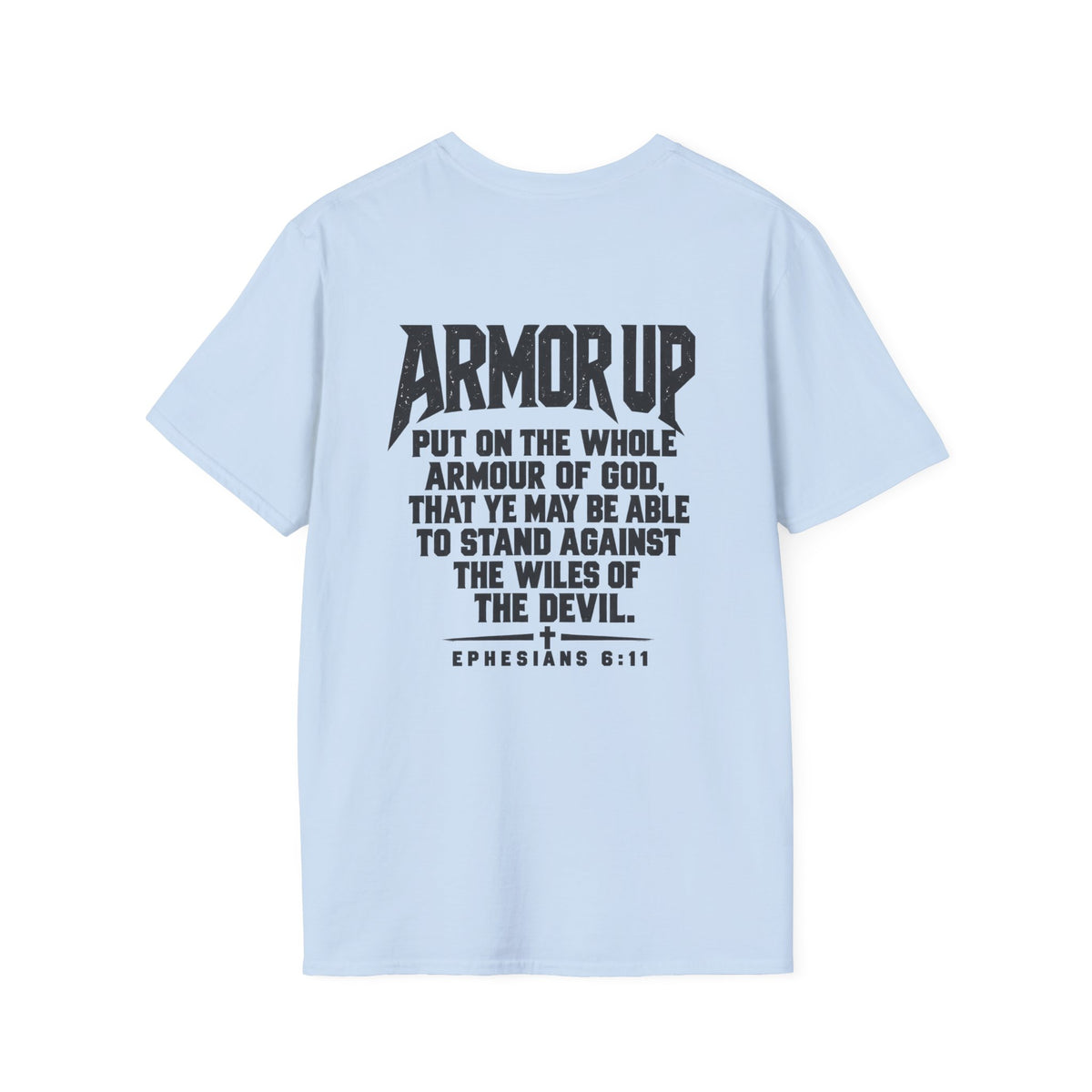 Armor Up Tee — Minimal Embossed 'ARMOR UP' Motivational White T-Shirt
