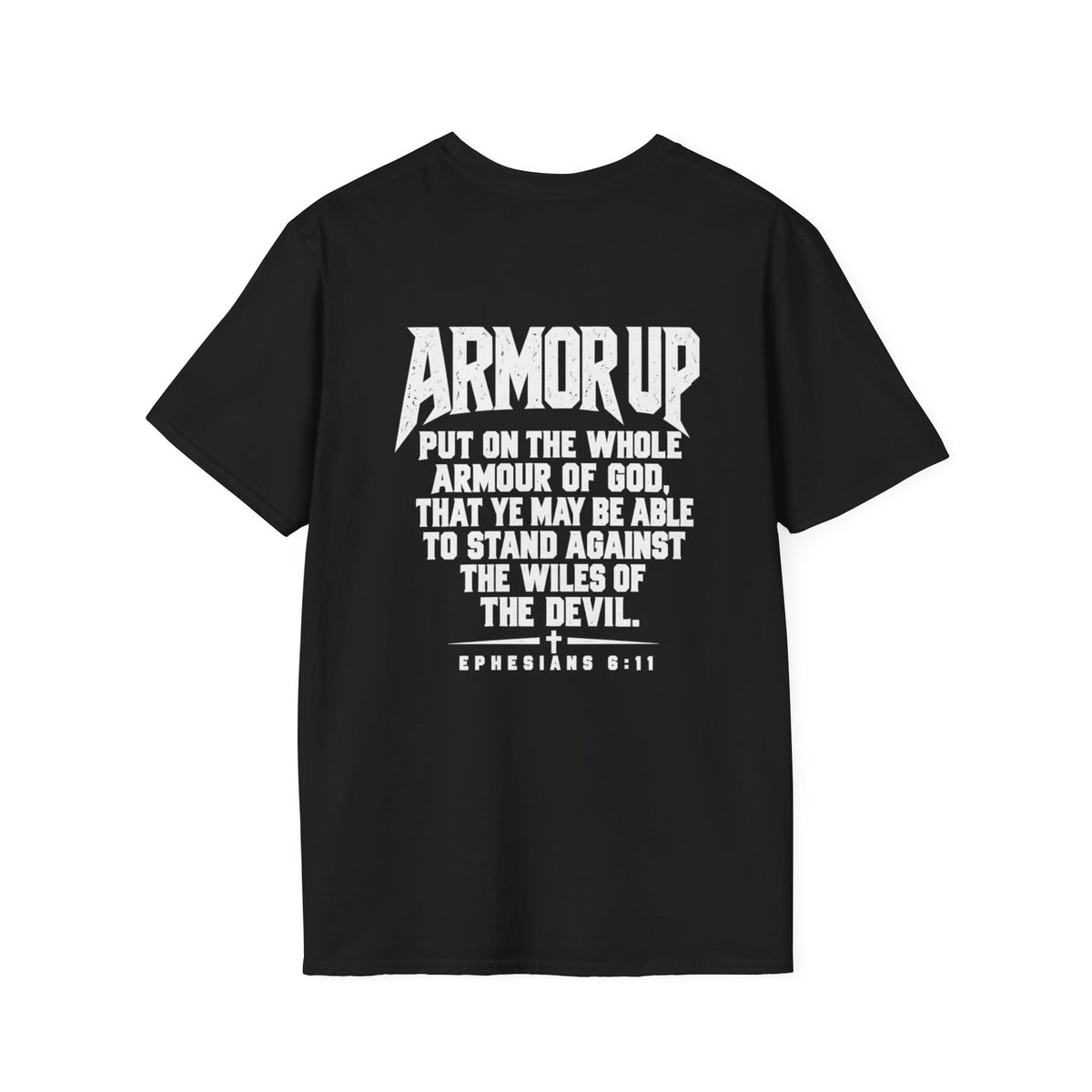 Armor Up Tee — Minimal Embossed 'ARMOR UP' Motivational White T-Shirt
