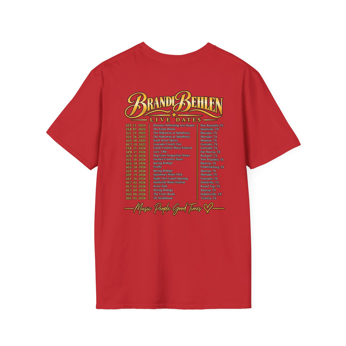 Brandi Carlile Tour T-Shirt — 'Live Dates' Band Tee with Back Tour List