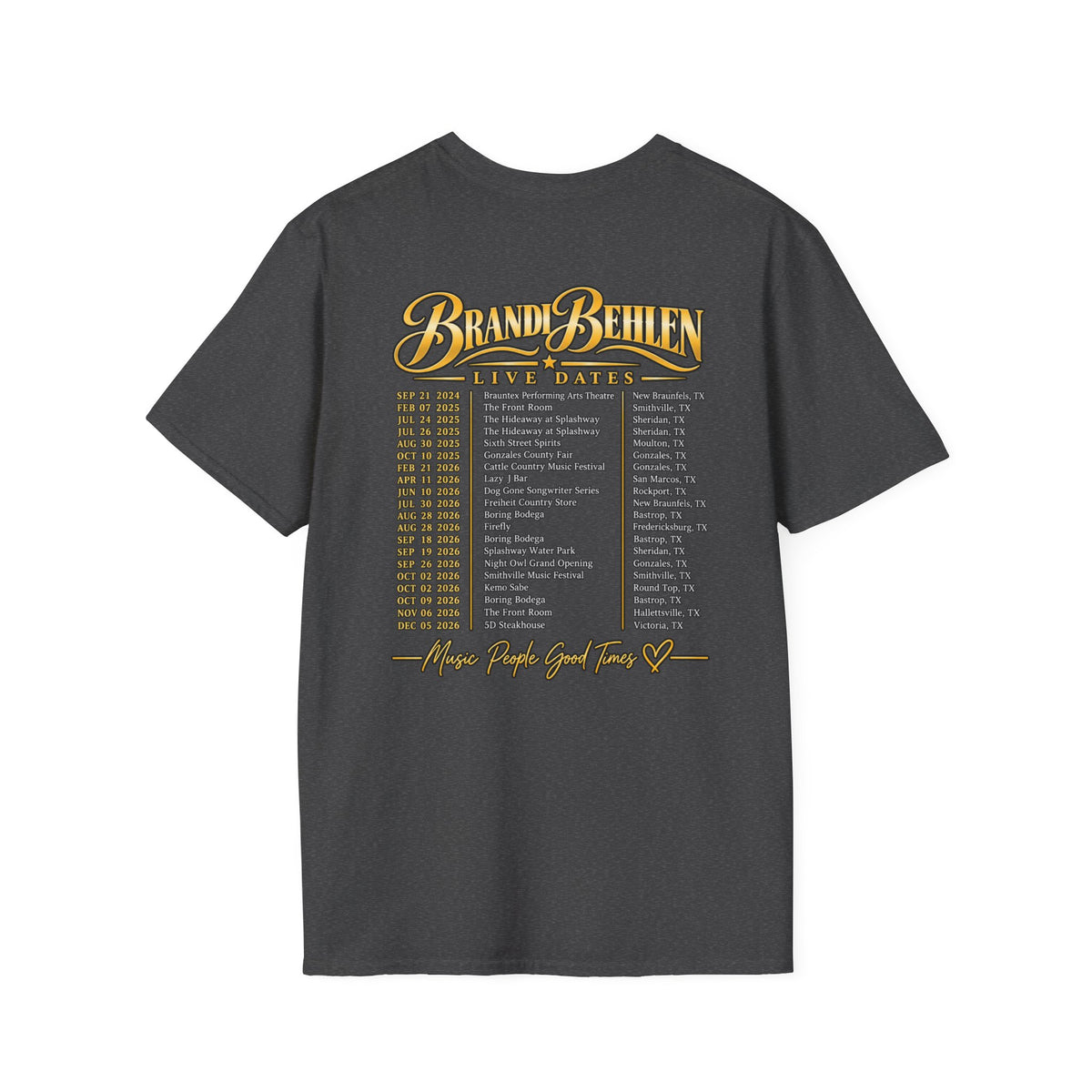 Brandi Carlile Tour T-Shirt — 'Live Dates' Band Tee with Back Tour List