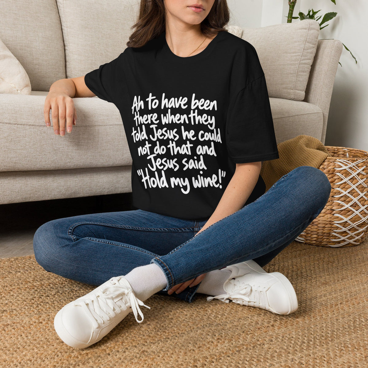 Christian Humor T-Shirt — "Hold My Wine" Funny Faith Tee