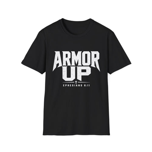 Armor Up Tee — Minimal Embossed 'ARMOR UP' Motivational White T-Shirt