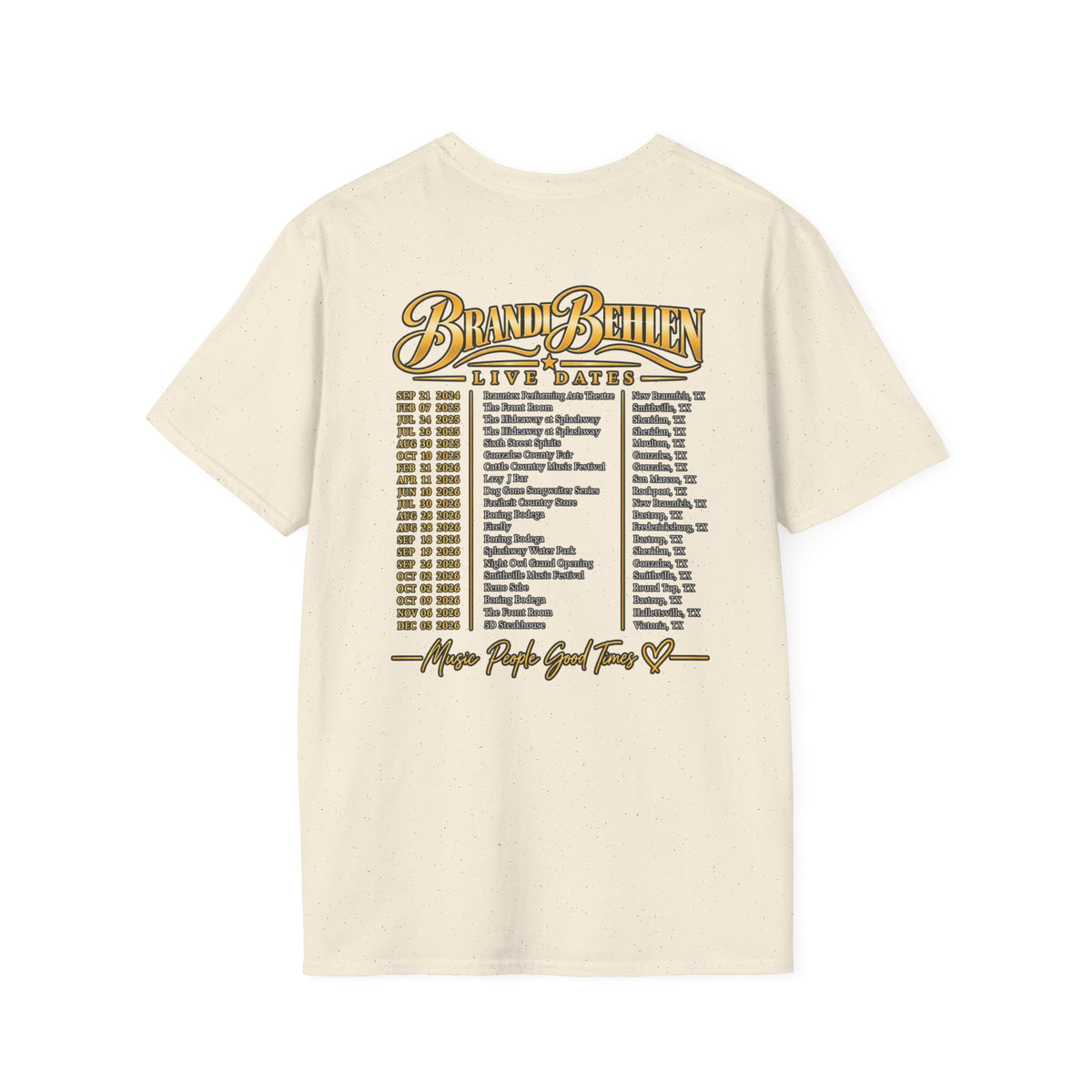 Brandi Carlile Tour T-Shirt — 'Live Dates' Band Tee with Back Tour List
