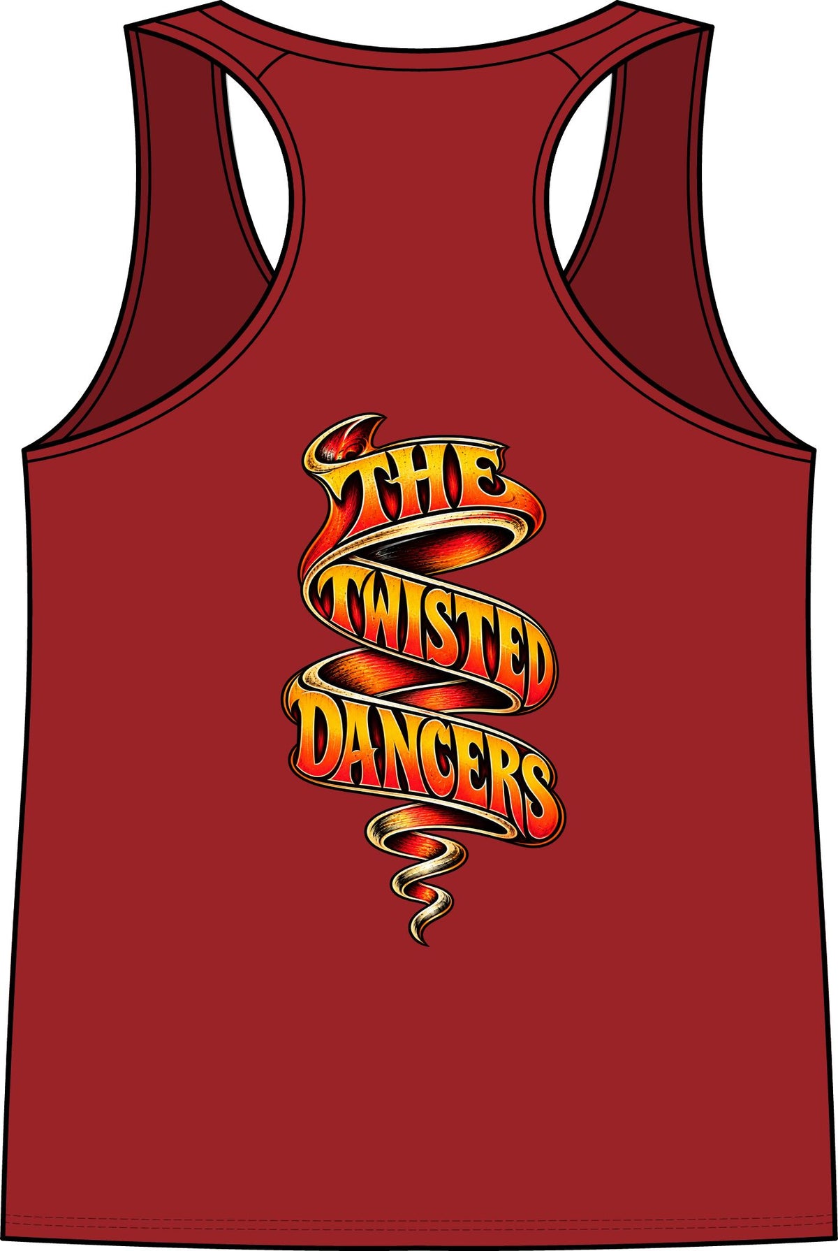 Twisted Round Racing Logo Tank Top — Women's Racerback Logo Tank