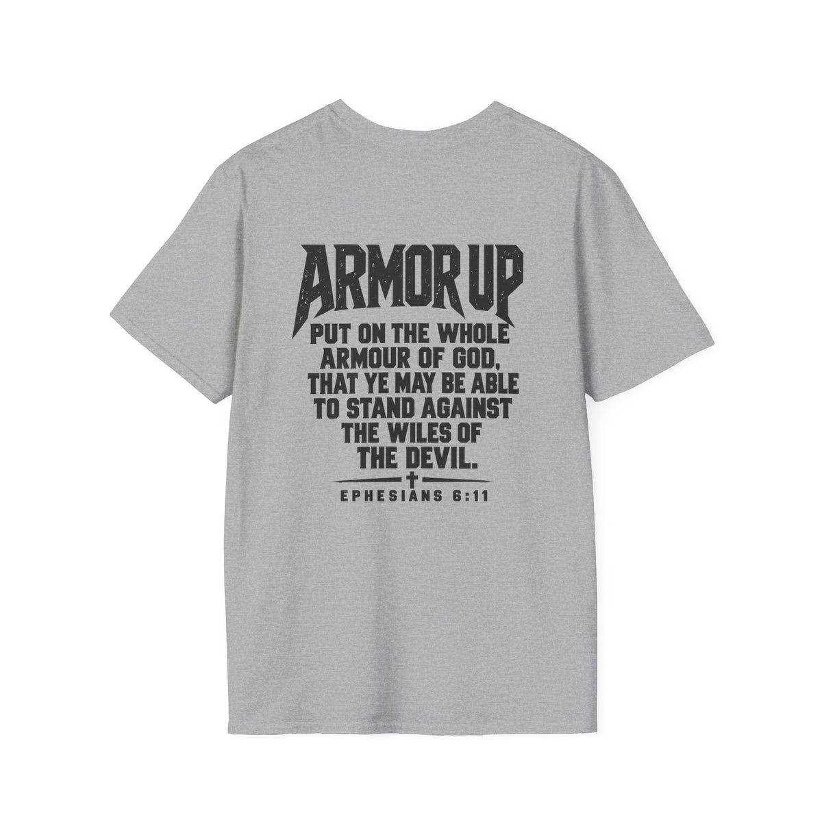 Armor Up Tee — Minimal Embossed 'ARMOR UP' Motivational White T-Shirt