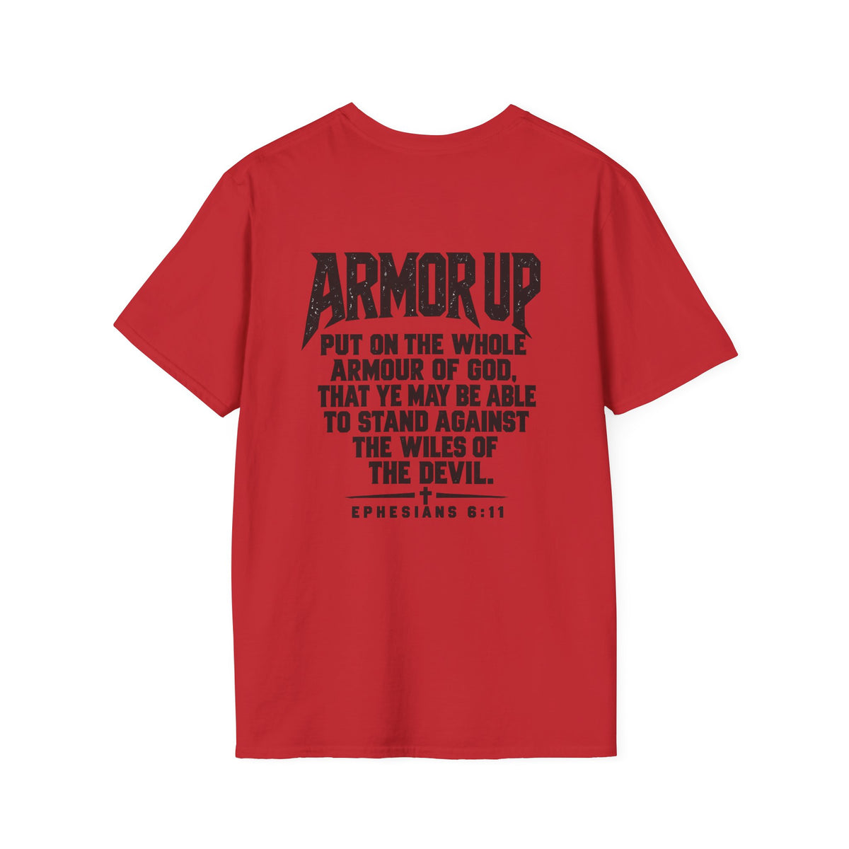 Armor Up Tee — Minimal Embossed 'ARMOR UP' Motivational White T-Shirt