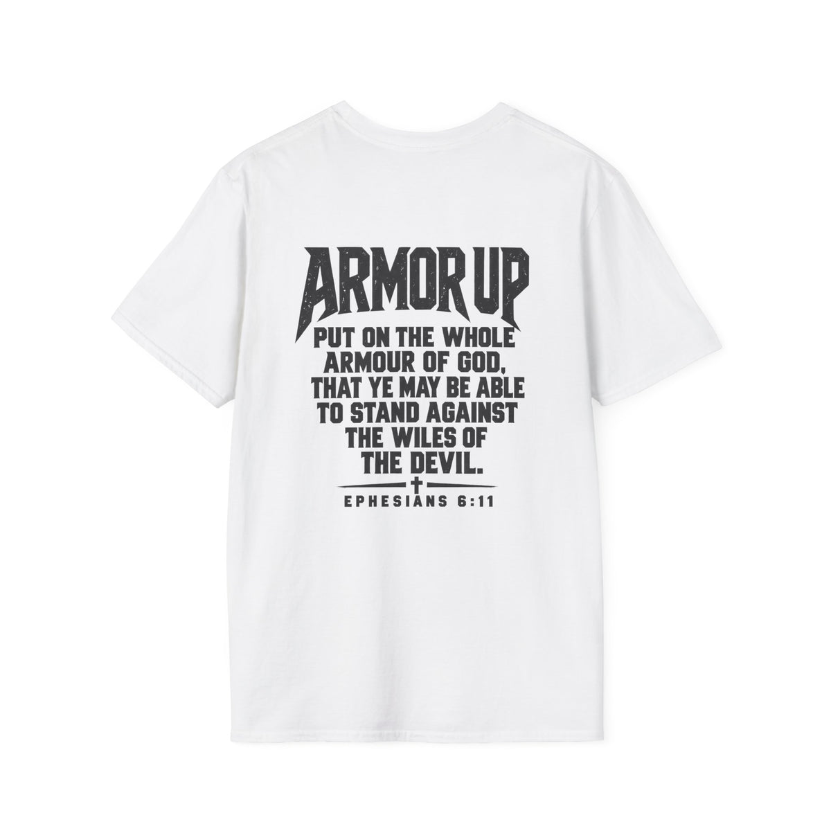 Armor Up Tee — Minimal Embossed 'ARMOR UP' Motivational White T-Shirt