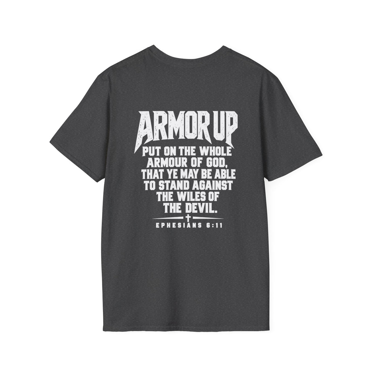 Armor Up Tee — Minimal Embossed 'ARMOR UP' Motivational White T-Shirt