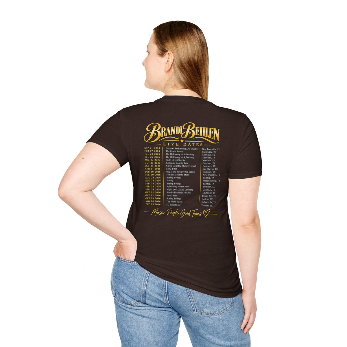 Brandi Carlile Tour T-Shirt — 'Live Dates' Band Tee with Back Tour List