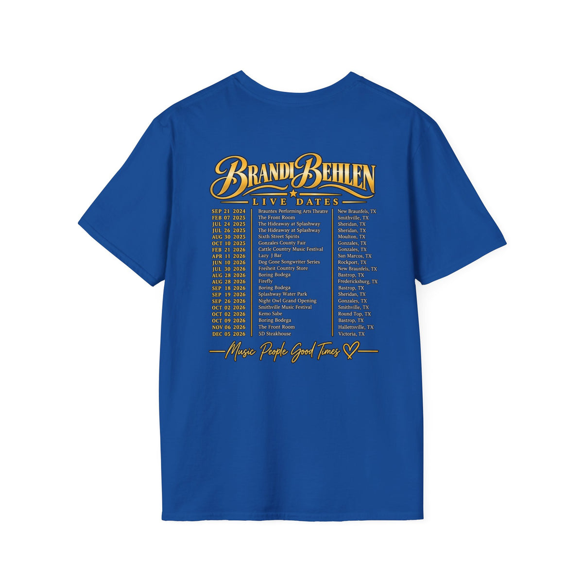 Brandi Carlile Tour T-Shirt — 'Live Dates' Band Tee with Back Tour List