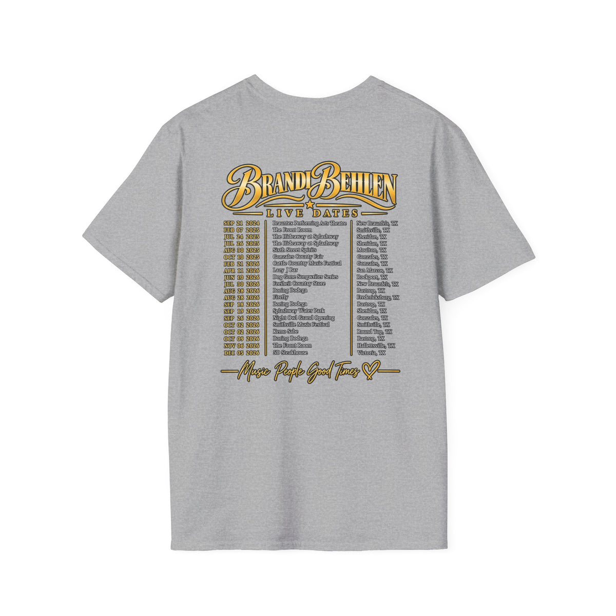 Brandi Carlile Tour T-Shirt — 'Live Dates' Band Tee with Back Tour List