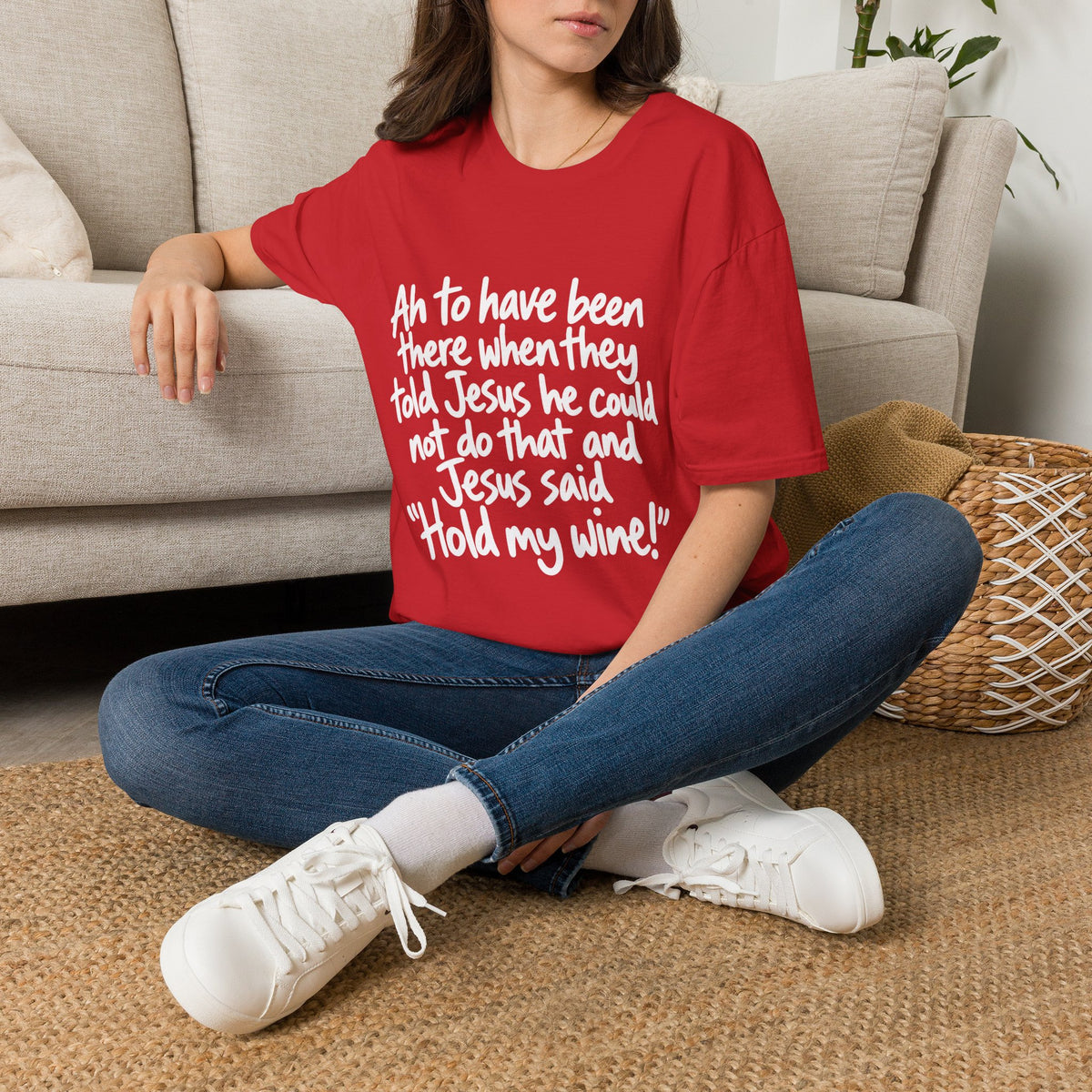 Christian Humor T-Shirt — "Hold My Wine" Funny Faith Tee
