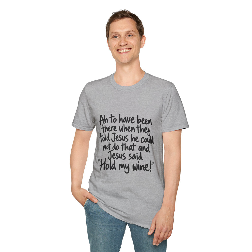 Christian Humor T-Shirt — "Hold My Wine" Funny Faith Tee