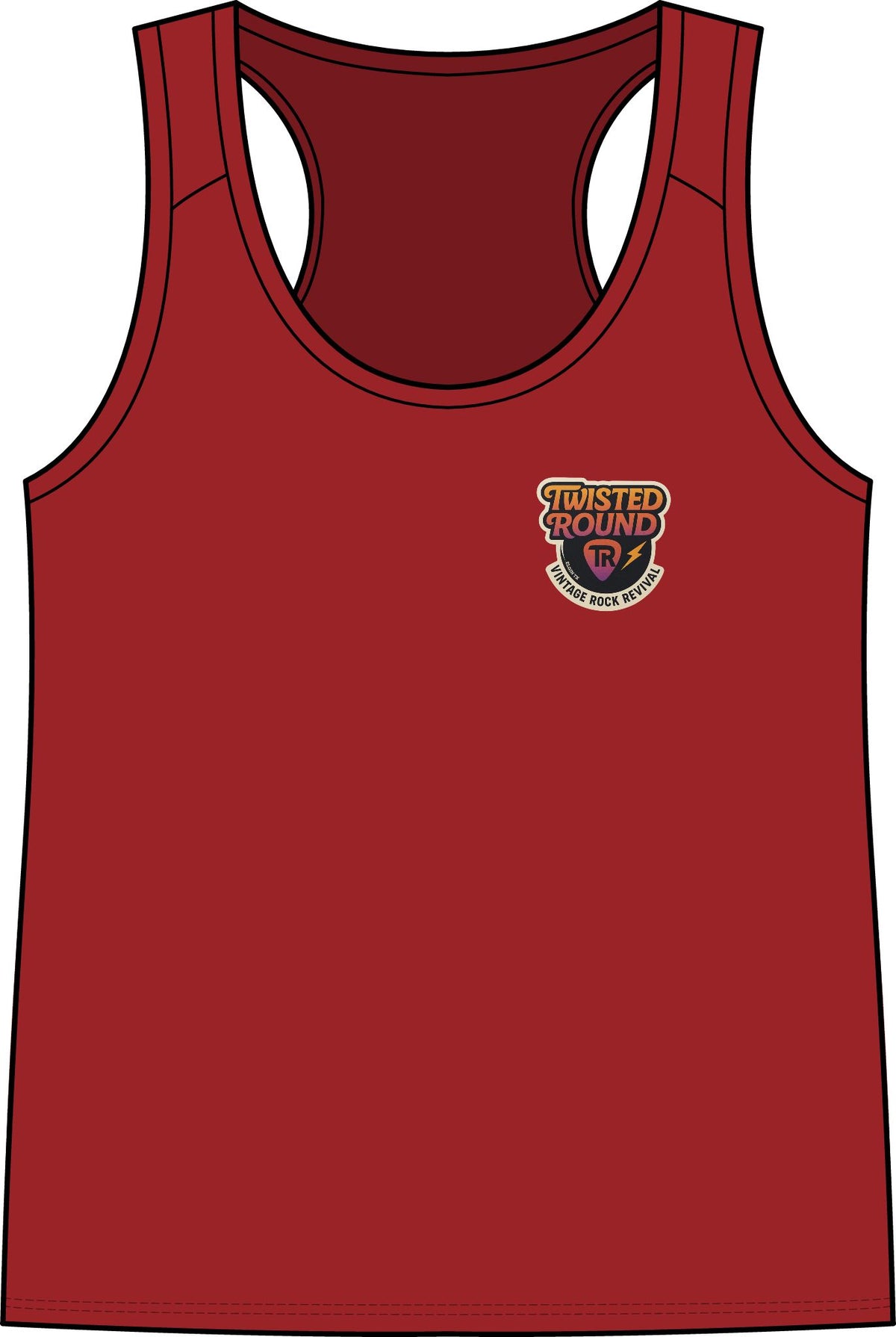 Twisted Round Racing Logo Tank Top — Women's Racerback Logo Tank