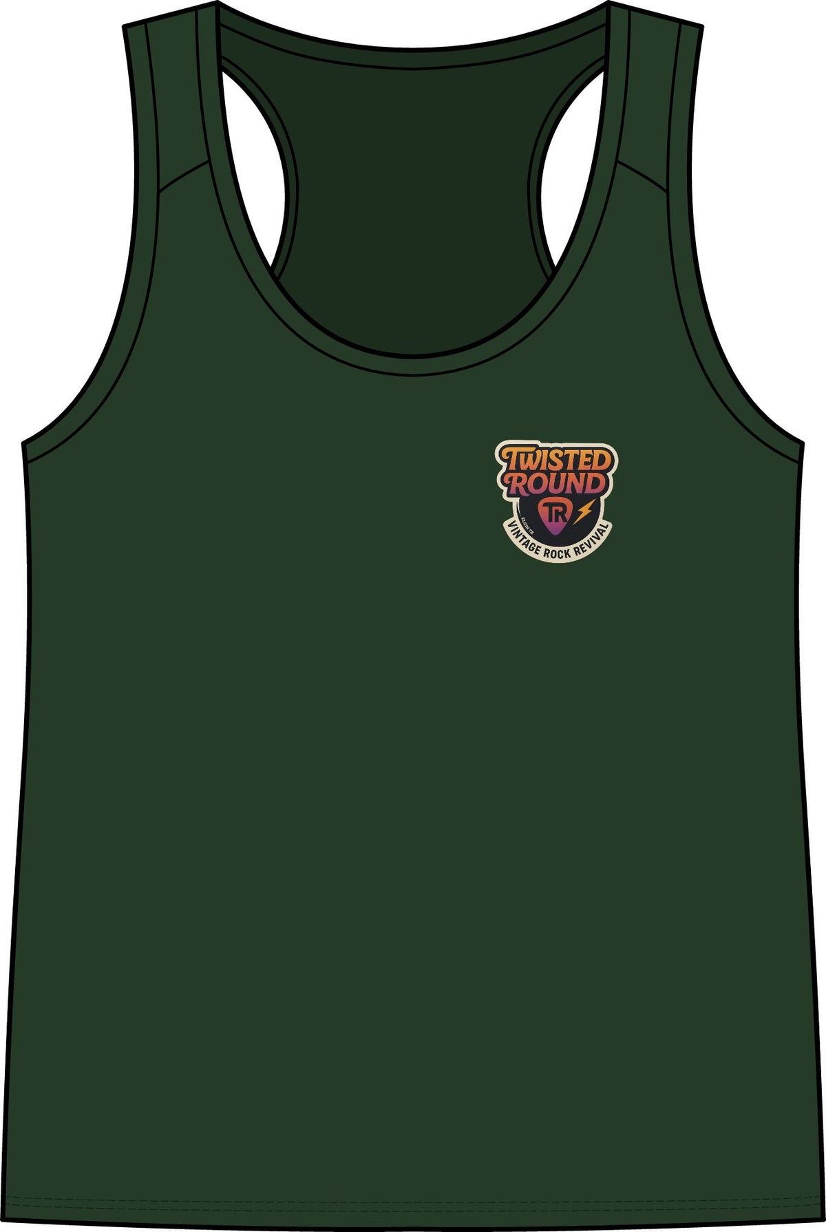 Twisted Round Racing Logo Tank Top — Women's Racerback Logo Tank