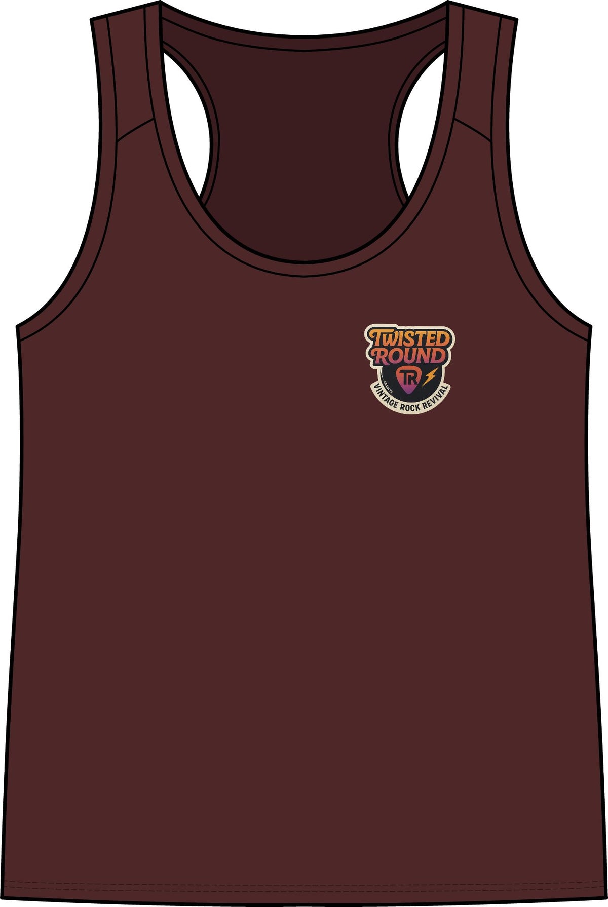 Twisted Round Racing Logo Tank Top — Women's Racerback Logo Tank