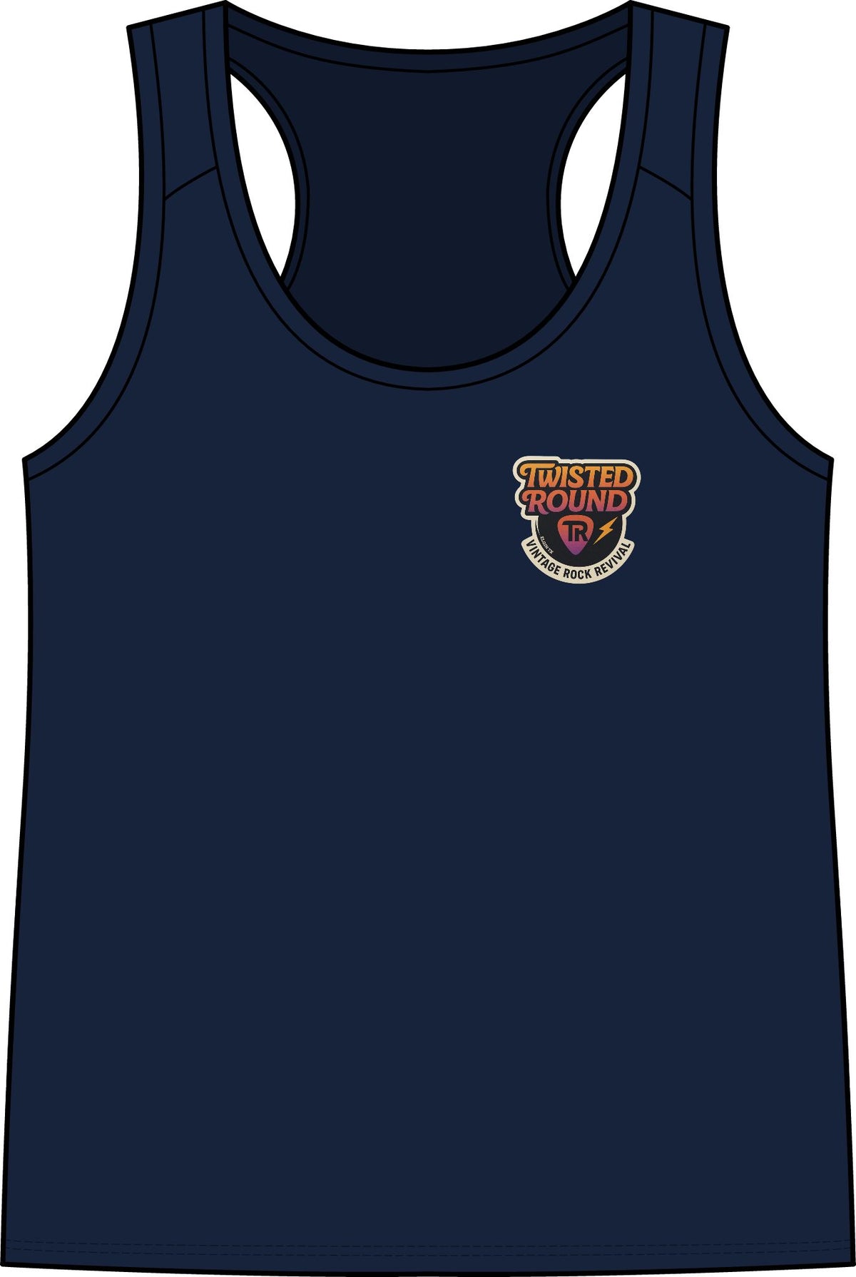 Twisted Round Racing Logo Tank Top — Women's Racerback Logo Tank