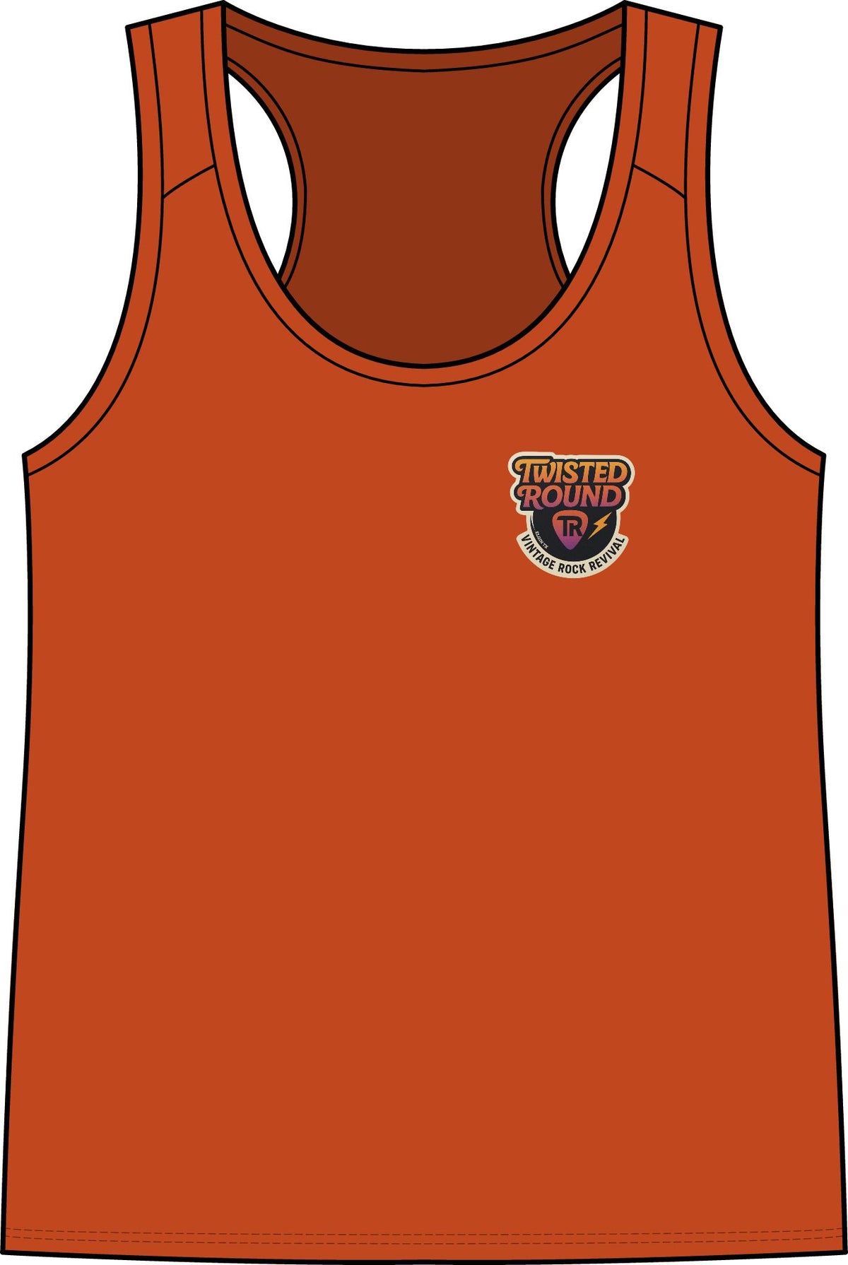 Twisted Round Racing Logo Tank Top — Women's Racerback Logo Tank