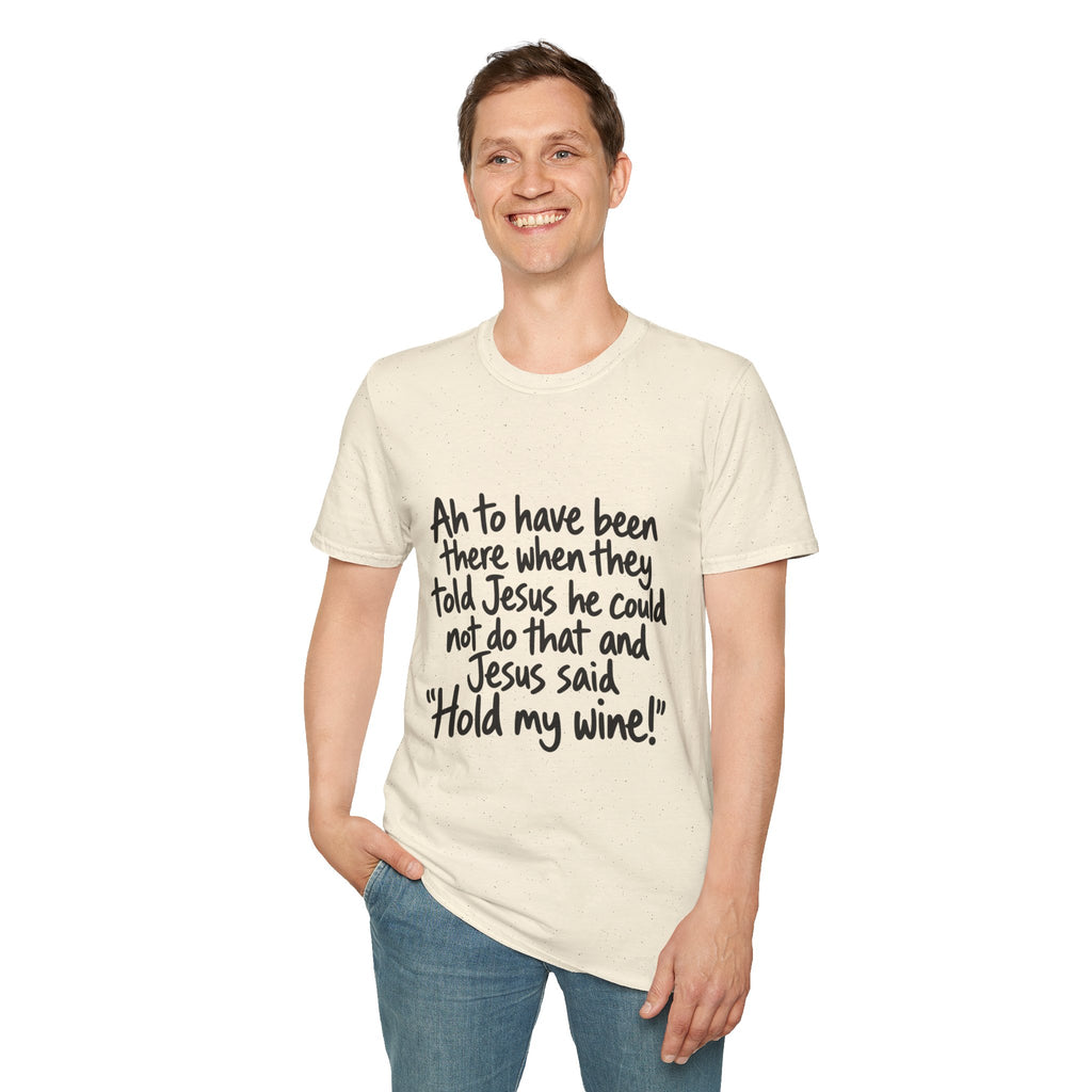 Christian Humor T-Shirt — "Hold My Wine" Funny Faith Tee